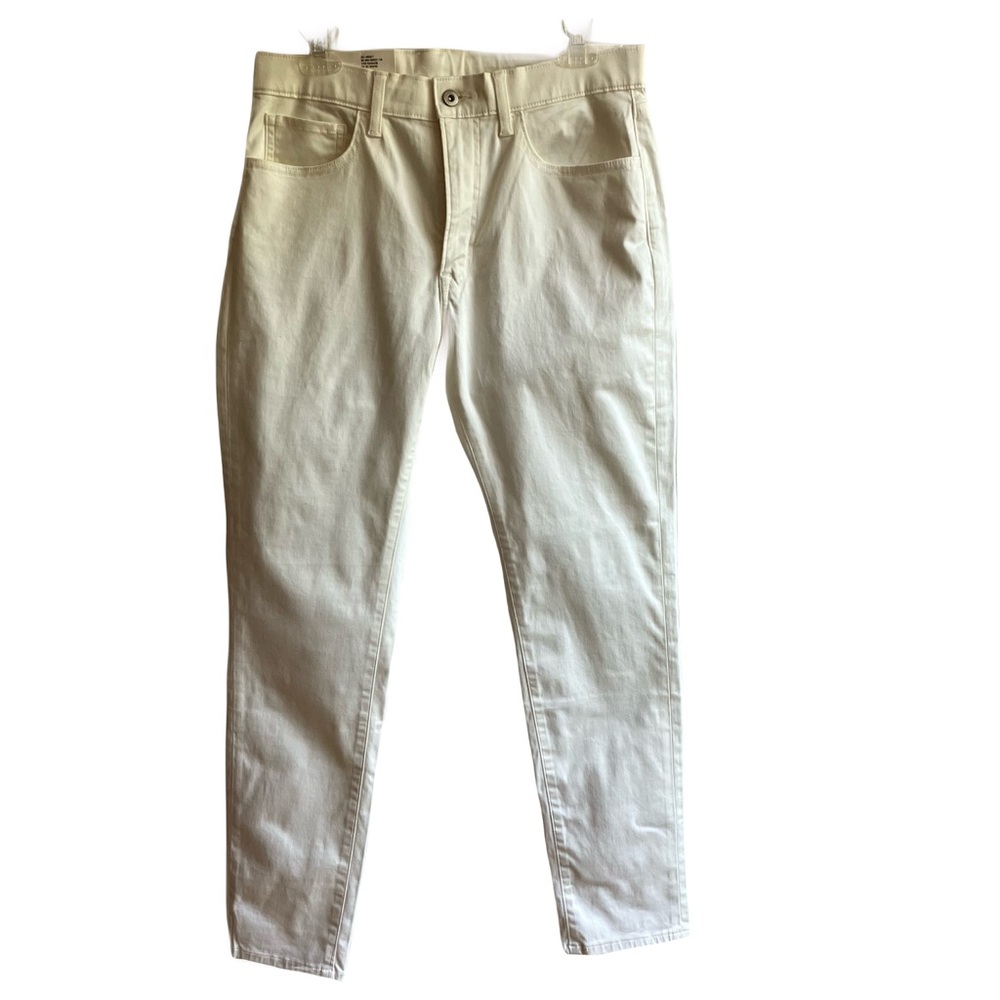 Uniqlo White Ultra Stretch Jeans Size M Waist 30-33 Skinny Tapered Middle Rise